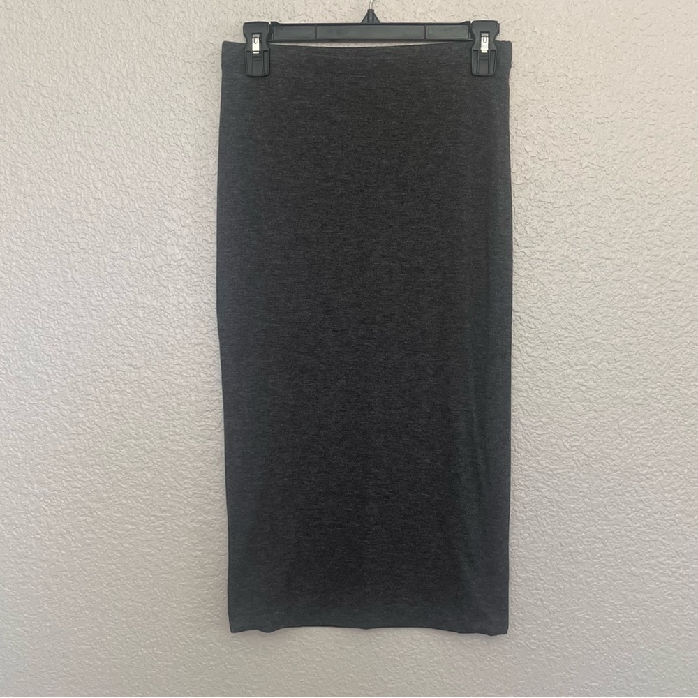 Express Charcoal Heathered Gray Midi pull on skirt Skirt size small